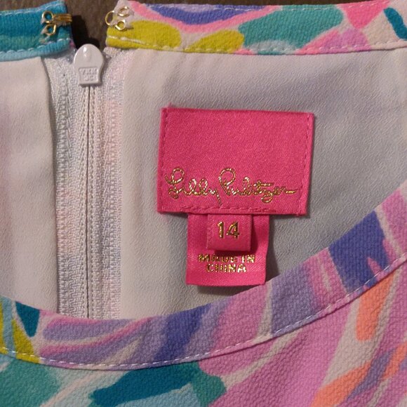 Lilly Pulitzer Fernanda Fit & Flare Dress It Was All A Dream SIZE 14 GIRLS - Picture 2 of 7